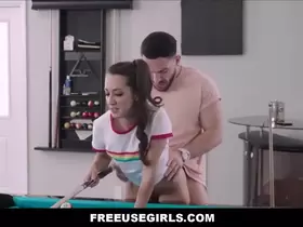FreeUse Petite Teen Is Anytime Fuck Toy While Playing Pool - Freya von Doom