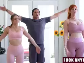 FuckAnytime.com - Yoga Trainer Fucks Redhead Milf and Her as Freeuse - Penelope Kay, Lauren Phillips