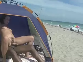 Caribbean Nude Beach Interracial Sex #3 - Im getting FUCKED IN PUBLIC by BBC while hubby films and Voyeurs Watch!