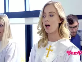 Church girl fucks her stepbro while singing hymns