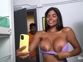 HORNYHOSTEL - (Sheila Ortega, Jesus Reyes) - Huge Tits Venezuela Babe Caught Naked By A Big Black Cock Preview Video