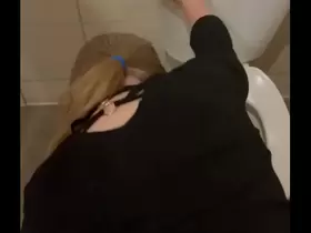 Fucked white milf in pool bathroom.